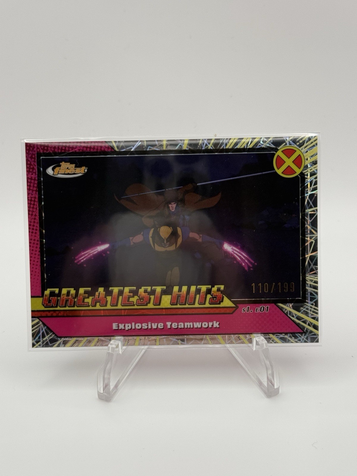 2025 Topps Finest X-Men '97 Greatest Hits Explosive Teamwork Laser #195/199
