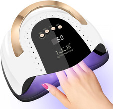 Lámpara de Uñas LED UV 268W, Secador de Uñas para Esmalte en Gel, 4 Temporizadores Lámpara de Uñas UV Profesional