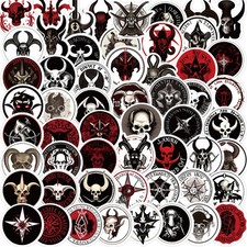 50 Pcs Horror Decor Sticker Decals Devil Demon Pentagram Stickers for