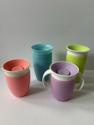 Lot Of 4 Munchkin Miracle 360 Trainer Cup 7oz Sippy 6 MonthOld Spoutless Variety