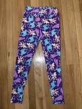 Lularoe Disney Leggings OS Size aladdin Genie Abu Purple