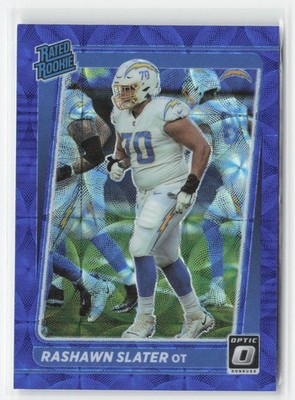 Rashawn Slater 2021 Donruss Optic Blue Scope #263 Los Angeles Chargers RC