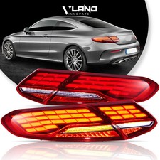 VLAND FULL LED RED Tail Lights For 2015-2023 Benz C-Class W/Animation Sequential