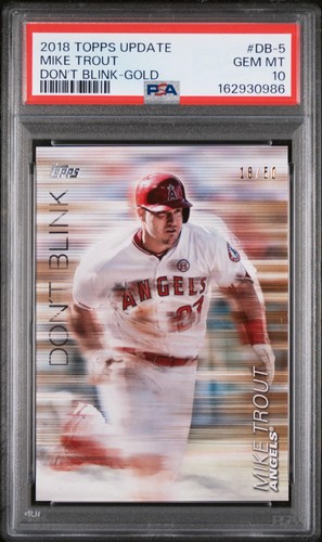 Mike Trout 2018 Topps Update Don't Blink Gold /50 #DB-5 PSA 10 LA Angels