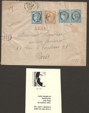 France, LOT - Cover with 3 pcs, No 51 and 1 pc No 50, Pair with Gossle PF
