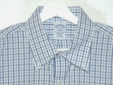 Brooks brothers Mens Long Sleeve Shirt 16 1/2-34/35 White Plaid Regular Fit