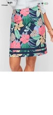 Talbots Women's Tropical Floral A-Line Knee Length Skirt Lined Stretch 12