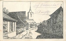 B585 Brie France during the German occupation of World War I artist Worthe 1915