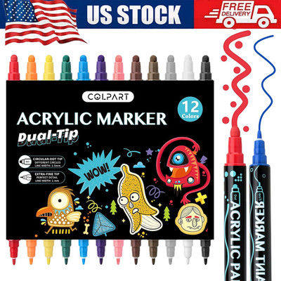 12 Pcs Waterproof Permanent Paint Marker Pen Car Tyre Tire Letter Rubber Metal