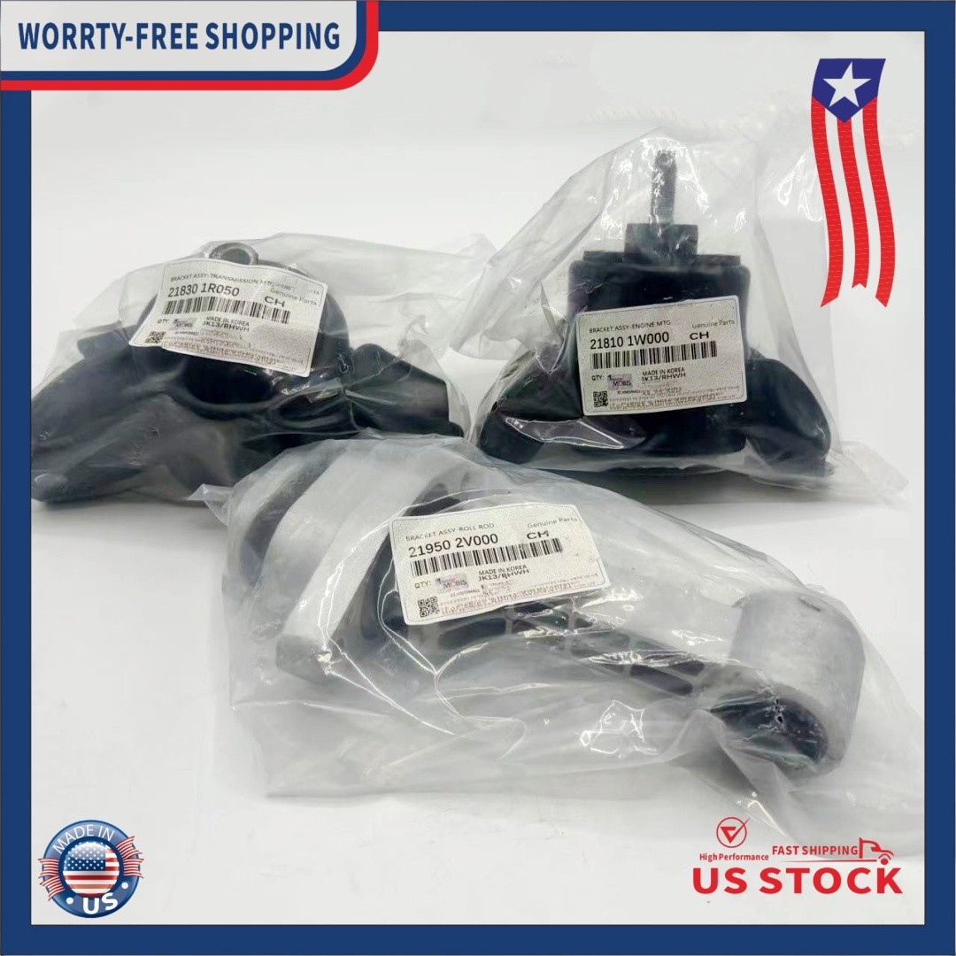 OEM 3pc Engine Motor & Trans Mount Kit For Hyundai Accent Elantra Kia Forte Rio