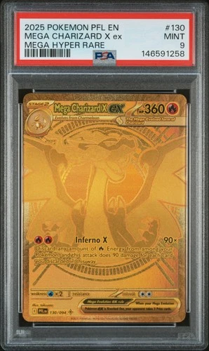 2025 POKEMON PFL EN-PHANTASMAL FLAMES MEGA HYPER RARE MEGA CHARIZARD X EX PSA 9