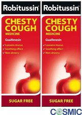 2 X Robitussin Chesty Cough Sugar Free Medicine 200ml