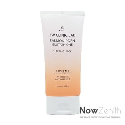 3W CLINIC Salmon PDRN Glutathione Sleeping Pack 120mL use moisturizing cream