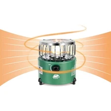 Green 2 in 1 Portable Heater & Stove Tent Camping Outdoor Cooking Propane Gas