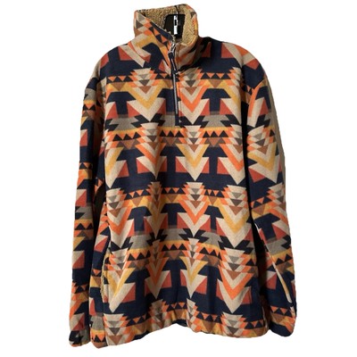 New Zara $109 Polar Fleece Aztec Jacquard Pullover Jacket Men s XL Extra Large