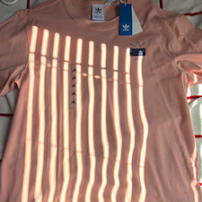 adidas Originals Trefoil Logo Crew Neck Short Sleeve T-Shirt Men s L Pink