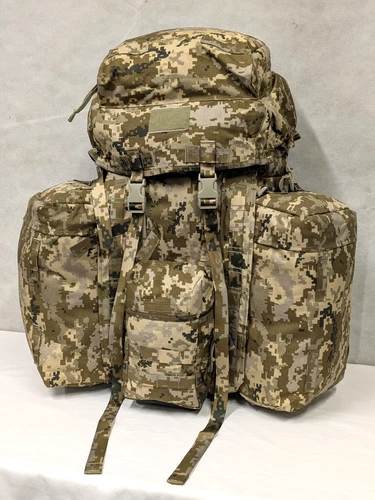 Ukrainian Army Forces Bergen MM-14 Digital Pixel Camo Rucksack with Side Pouches