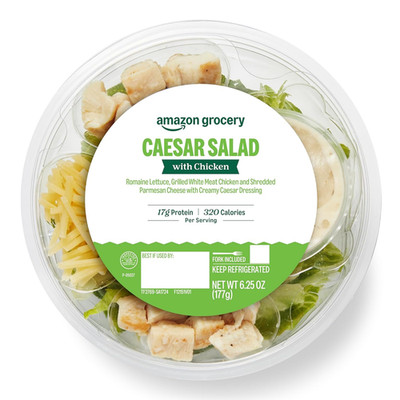 , Caesar Salad with Chicken, 6.25 Oz (Previously Amazon Fresh Brand, Packaging M