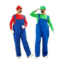 Halloween Costume Party Outfit Mario Cosplay Adult Clothing Mario