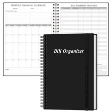 Bill Organizer - Monthly Bill Payment for Personal Budgeting 5.8" x 8.5" Black