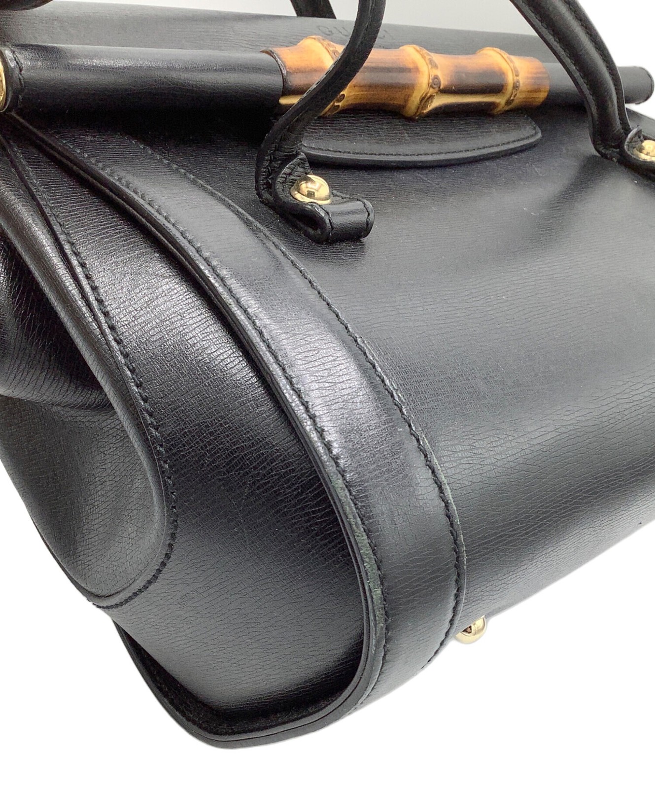 GUCCI Bamboo Top Handle Handbag Black Leather Italy Model 338989 SN2577 thumbnail 6
