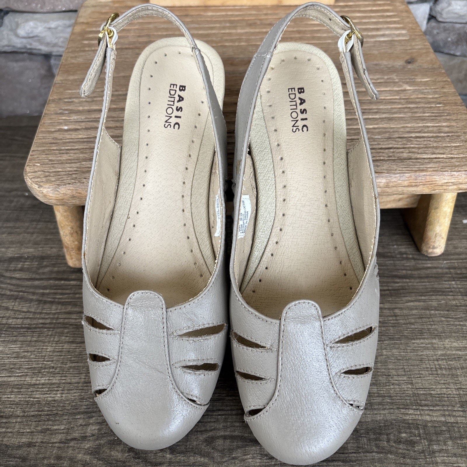 Basic Editions Taupe Closed Toe Slingback Sandal … - image 12