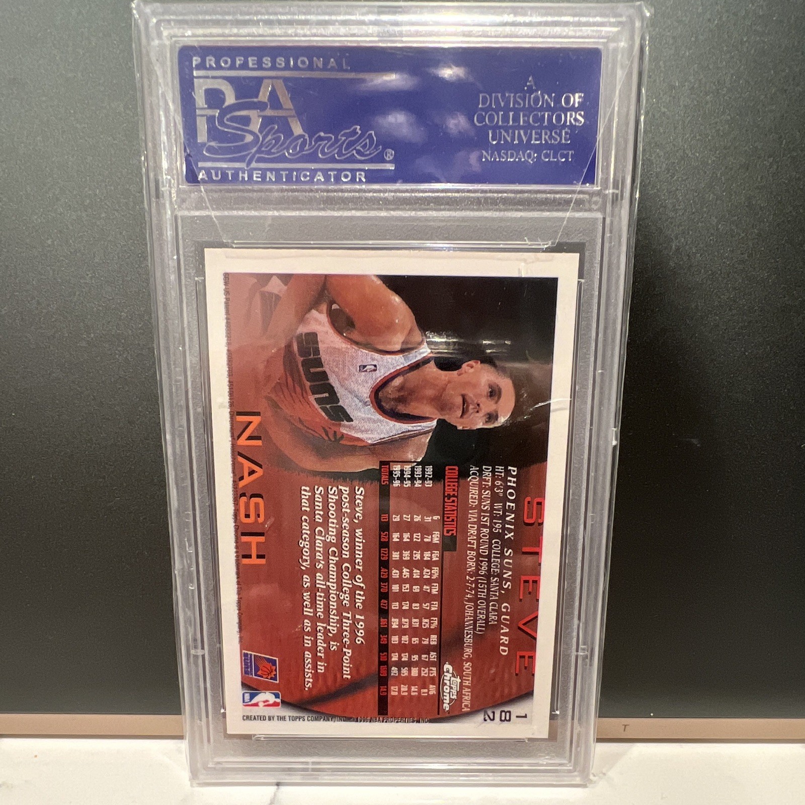 PSA 10 Topps Chrome NBA 1996-97 Graded Steve Nash Rookie Card #182 view 2