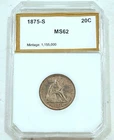 1875-S Twenty Cent Seated Liberty Silver Coin ~ PCI BU Unc 20c Piece
