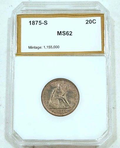 1875-S Twenty Cent Seated Liberty Silver Coin ~ PCI BU Unc 20c Piece