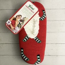 GREAT CHRISTMAS Holiday Stocking Sherpa Cozy Slippers