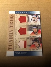 2014-15 Artifacts Tundra Trios Jerseys Blue #T3CAN Brodeur/Weber/Richards