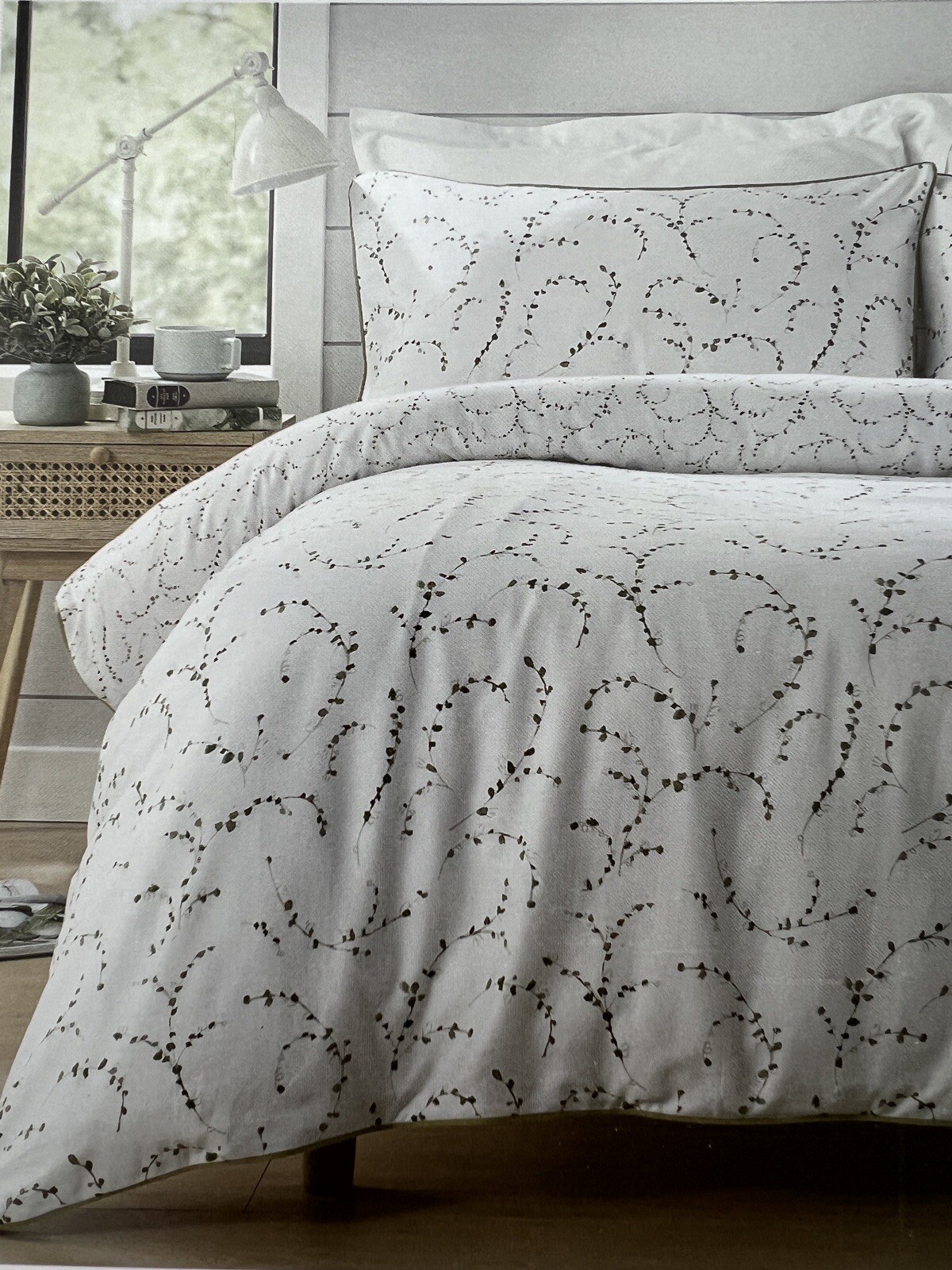 Christy Duvet Cover & Pillow Case Bedset Fern Reversible Cotton Double 200TC eBay