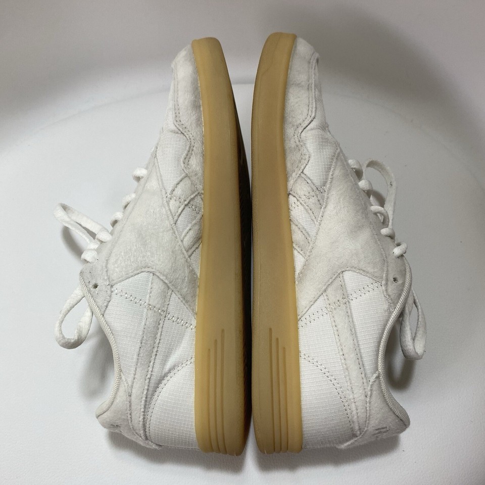 Reebok White Classic Trainers Low Top Lace Up Canvas Suede Cream 8.5 eBay