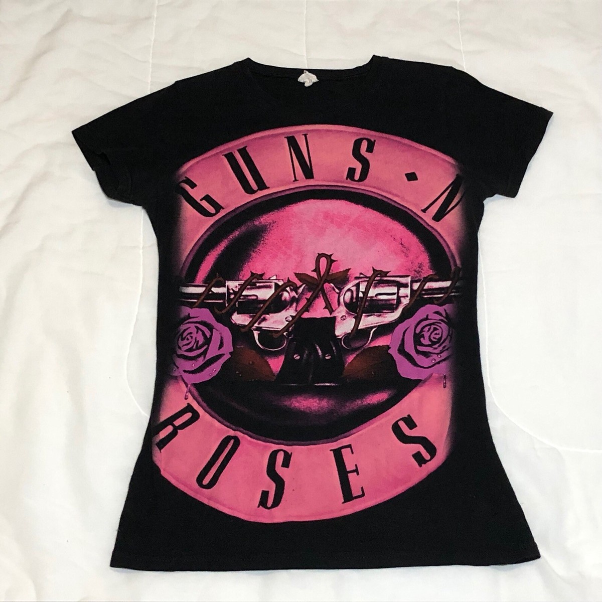 Guns N Roses Bay Island Sportswear Black Pink Graphic T-shirt