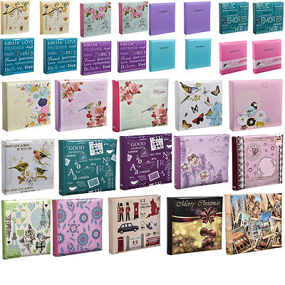 2 x großes Memo Einsteck Fotoalbum für 200 ''6 x 4'' Fotos - Design wählbar