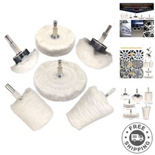 Versatile Drill Buffing Wheels - 6pcs Cotton Polishing Tools for All Surfaces