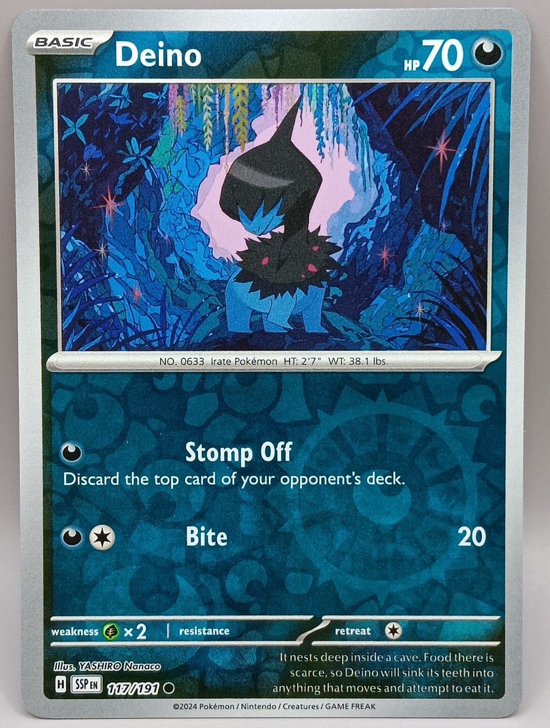 Pokemon - Deino 117/191 - Reverse Holo - Surging Sparks - NM/M