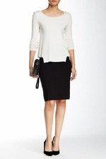 Ellen Tracy Slim Pencil Skirt Black Size 14 NEW W TAG