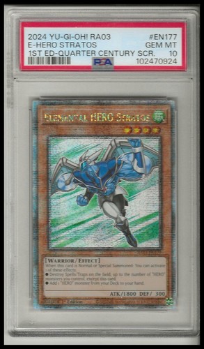 2024 Yu-Gi-Oh! RA03 E-Hero Stratos 1st Ed. Quarter Cet. (PSA 10 - 102470924)