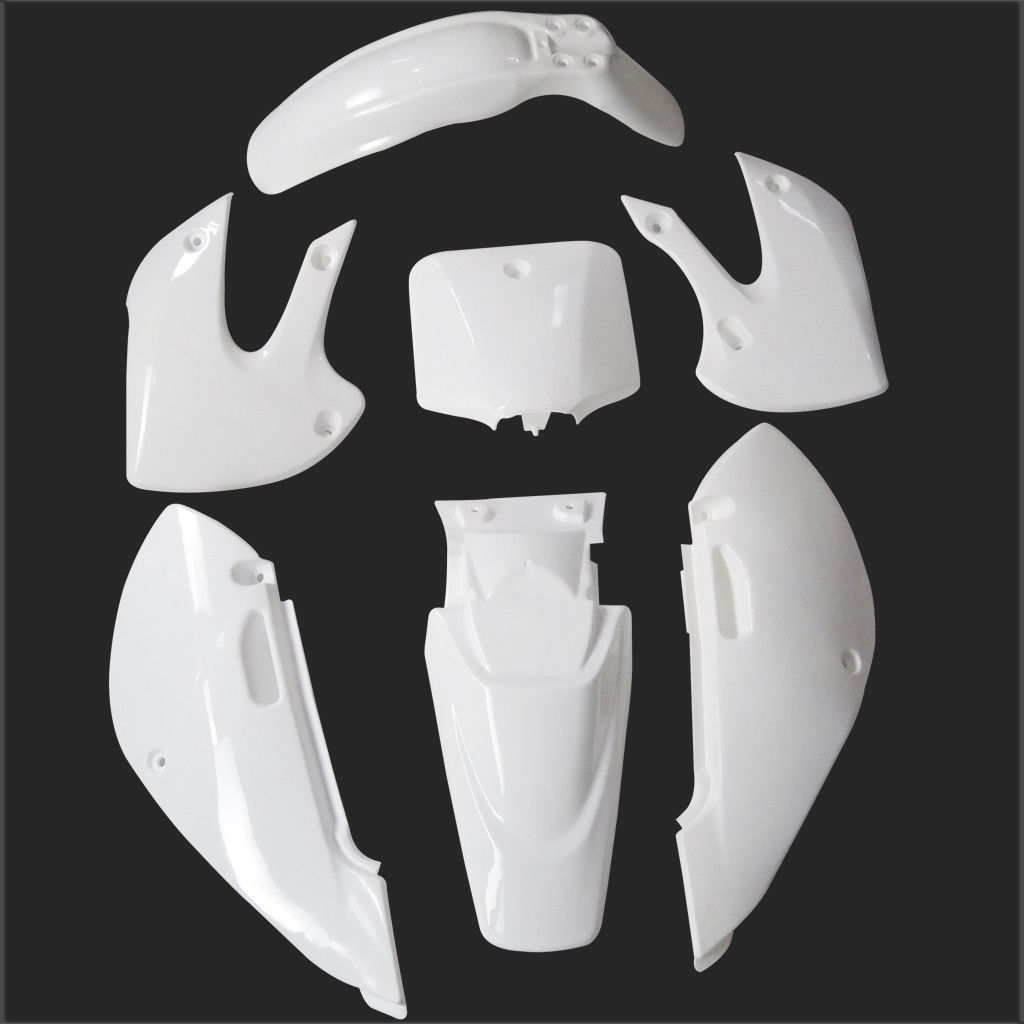 White Motorcycle Complete Body Plastics kit For KX65 KLX110 DRZ110
