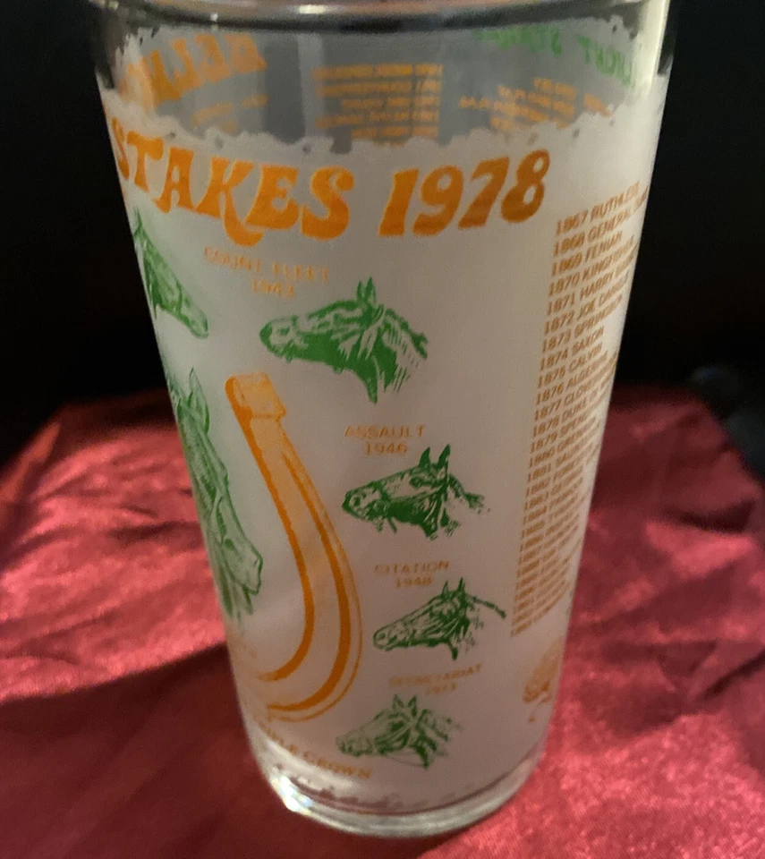 VINTAGE 1978 Belmont Stakes  SEATTLE SLEW  Barware Frosted Julep Glass 12 oz. - Image 3 of 4