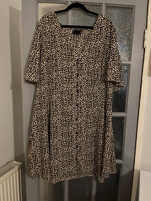 ASOS Design Curve Leopard Print Dress Size 30 Never Worn UK