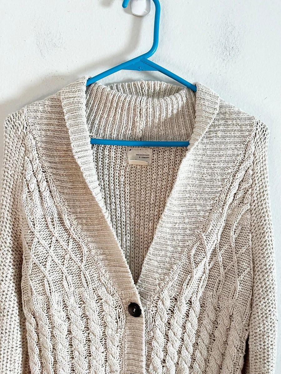 Urban Outfitter Coincidence Chan Cream Knit Grandpa Cardigan