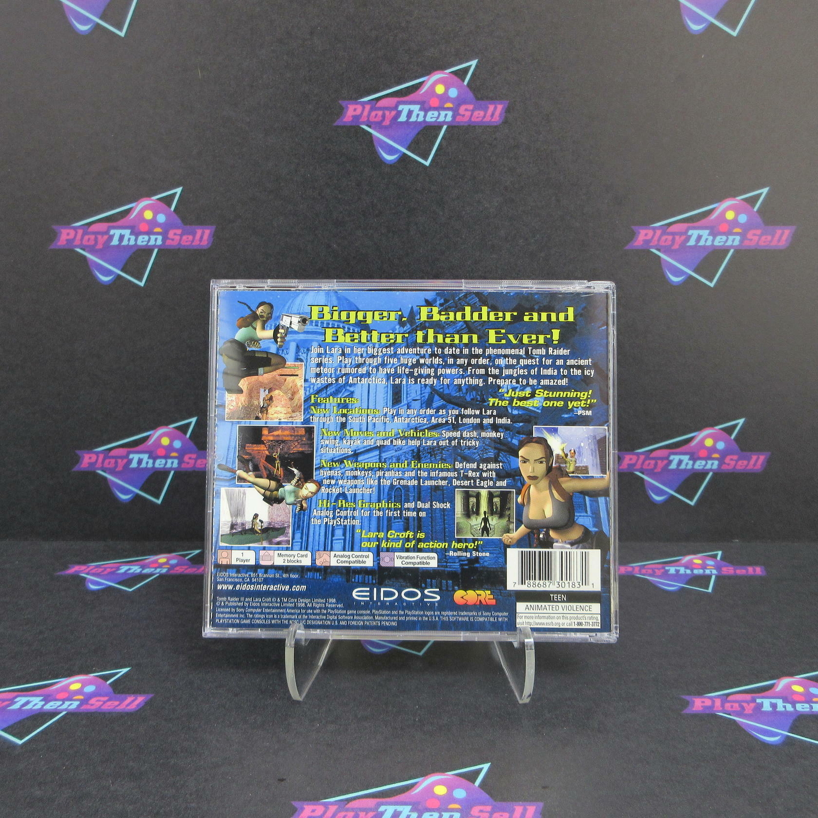 Refurbished Tomb Raider III 3 PS1 PlayStation 1 + Reg Card Complete  - Excelle..