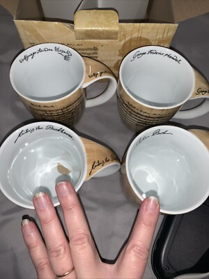 Konitz Germany Sheet Music Coffee Mug Full Set Beethoven Mozart Bach Handel 10oz