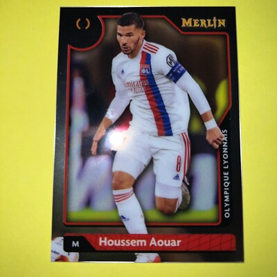 2021-22 Merlin Chrome UEFA Base #18 Houssem Aouar - Olympique Lyonnais ...