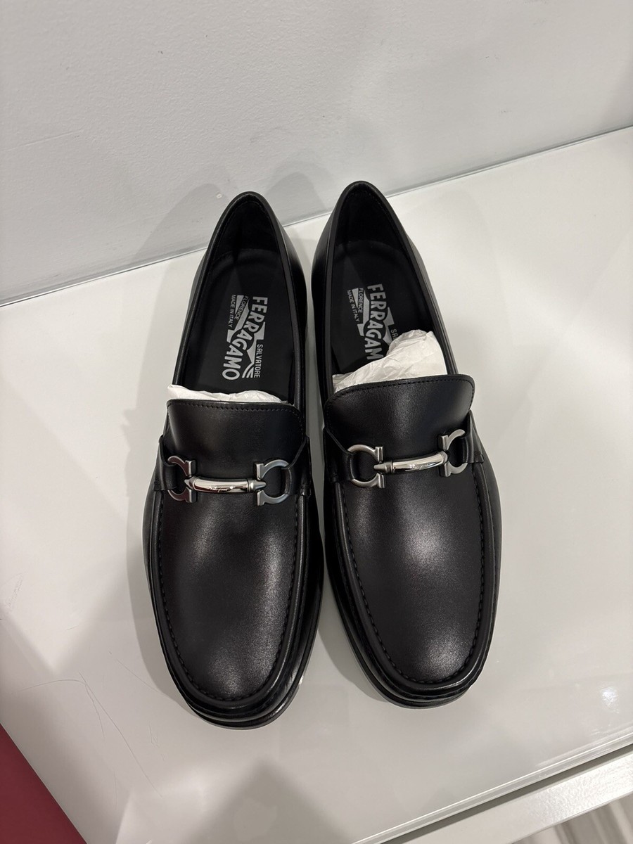SALVATORE FERRAGAMO ロルアンクルフツ 01I811ROL60775408 NERO New Salvatore Ferragamo ROLO Black Leather Mens Loafers 9.5