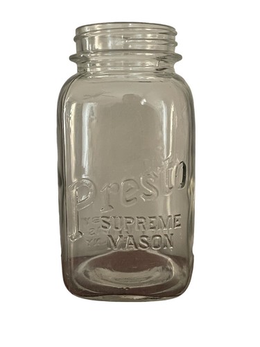 Vintage Presto Supreme Quart Einmachglas Owens Illinois Glass Company 1930er Jahre