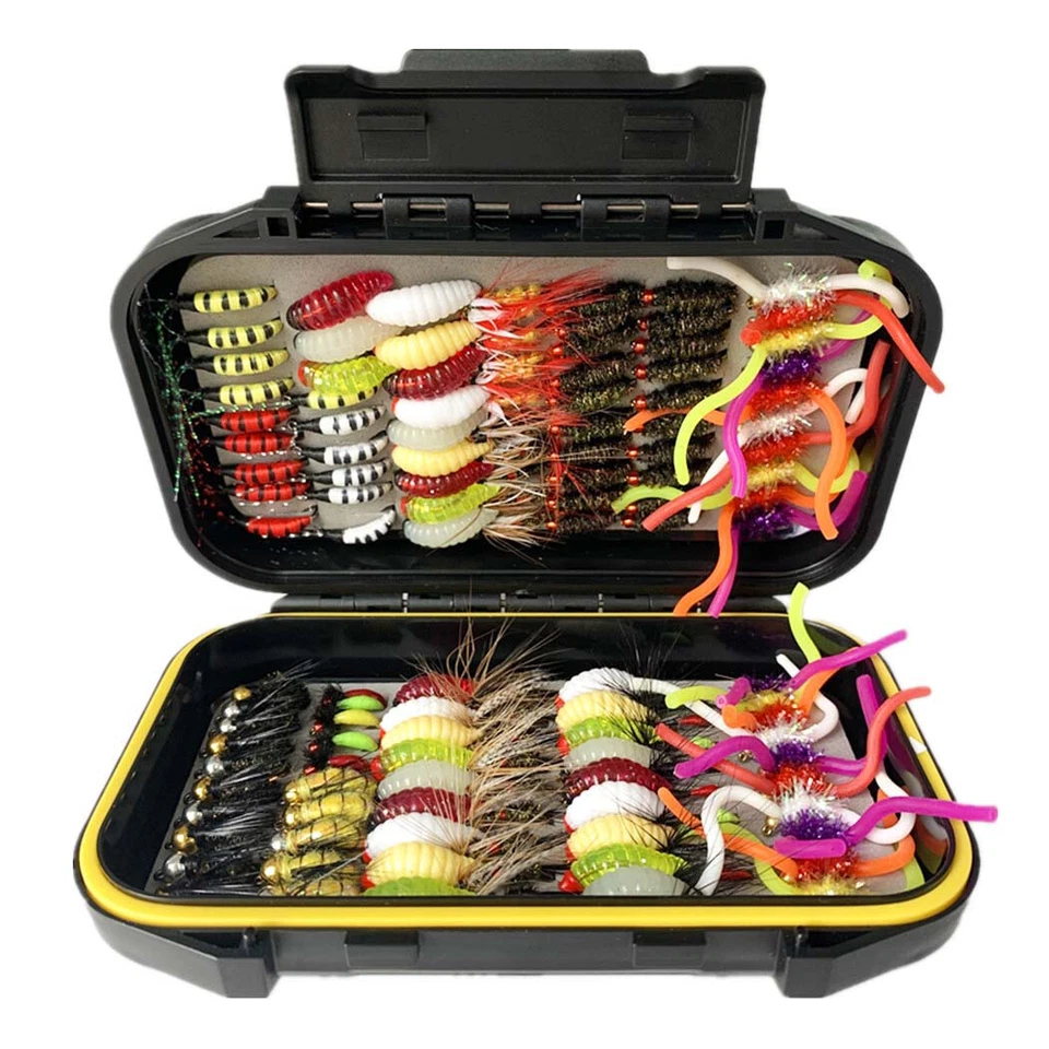 24-137Pcs Fly Fishing Dry/Wet Flies Assortment Kit for Trout Fishing Lures - Image 3 of 4