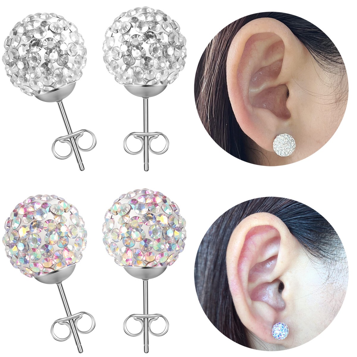 1/3 Pz Sfere E Punte In Acciaio Inox Labret Monroe Labbro Guancia Tragus Cartilagine Helix Orecchino Anello Monili Penetranti Del Corpo 16G - Foto 4
